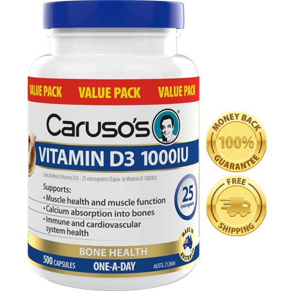 Vitamin D3 1000IU For Bone Health Caruso s Natural Health