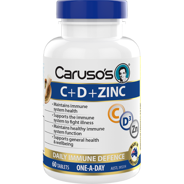 C+D+ZINC Tablets daily immune defence Caruso's Natural Health