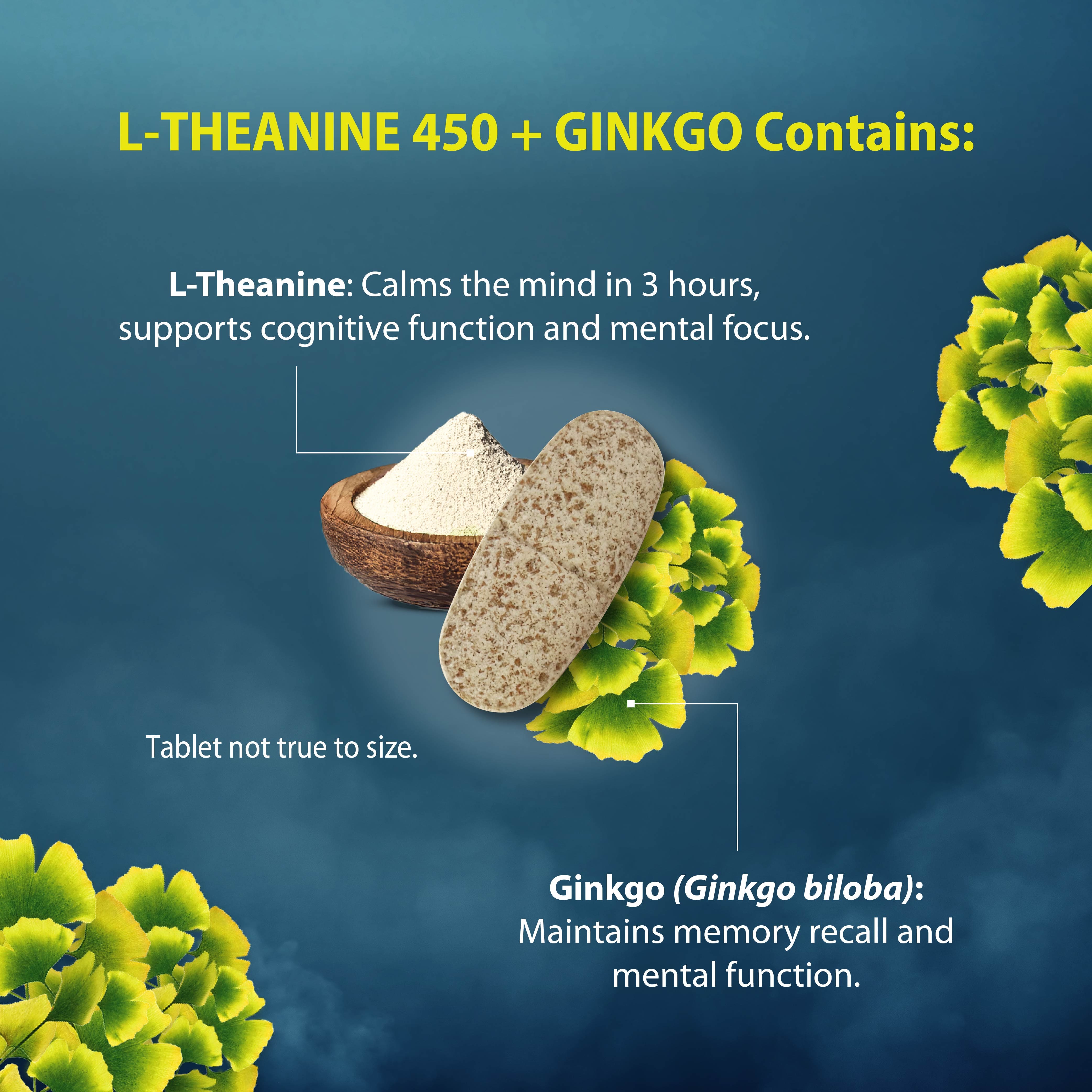 Caruso's L-Theanine 450 + Ginkgo